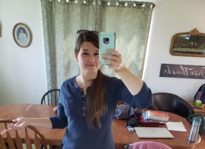 Catholic mom using the Intentional Day Blueprint planner