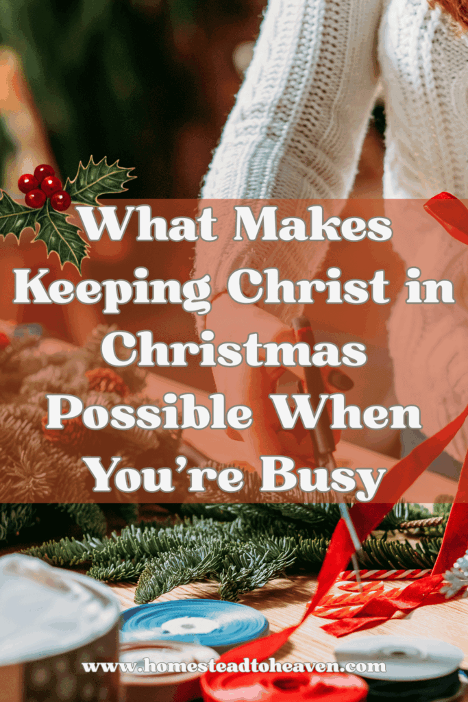 Title Pin with busy mom wrapping presents