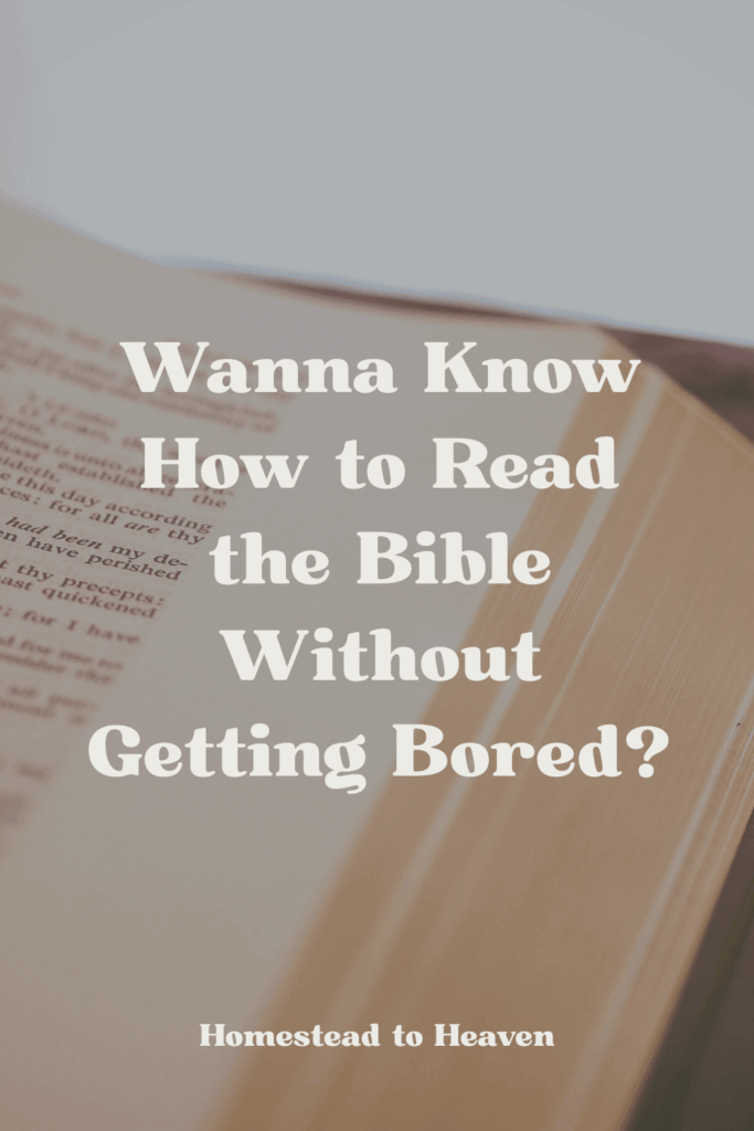 Corner of a bible with the title, wanna know how to read the bible without getting bored.